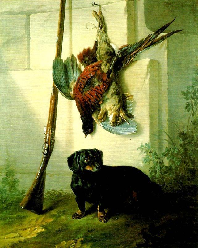 Jean Baptiste Oudry taxen pehr med jaktbyte Norge oil painting art